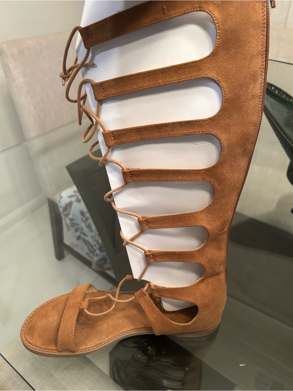 CL by Chinese Laundry Tan Lace-Up Gladiator Boots